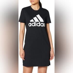 Adidas Logo Black and White T-Shirt Dress Womens Size Small